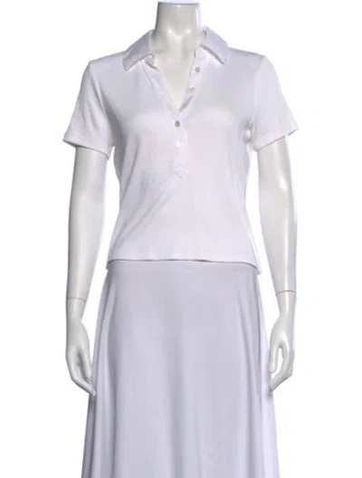 Pre-owned Veronica Beard Short Sleeve Polo In White