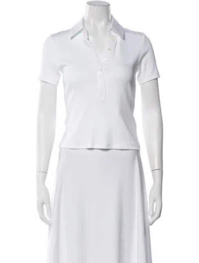 Pre-owned Veronica Beard Short Sleeve Polo In White