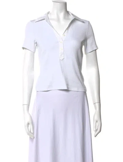 Pre-owned Veronica Beard Short Sleeve Polo In White