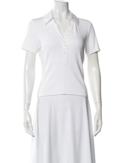 Pre-owned Veronica Beard Short Sleeve Polo In White