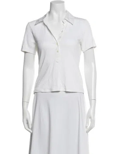 Pre-owned Veronica Beard Short Sleeve Polo In White