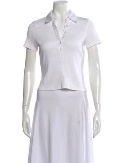 Pre-owned Veronica Beard Short Sleeve Polo In White