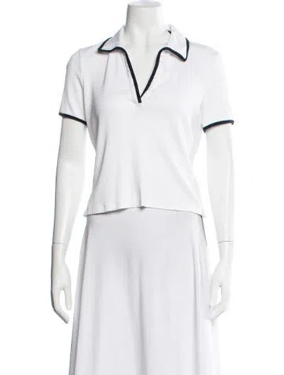 Pre-owned Veronica Beard Short Sleeve Polo In White