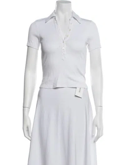 Pre-owned Veronica Beard Short Sleeve Polo In White