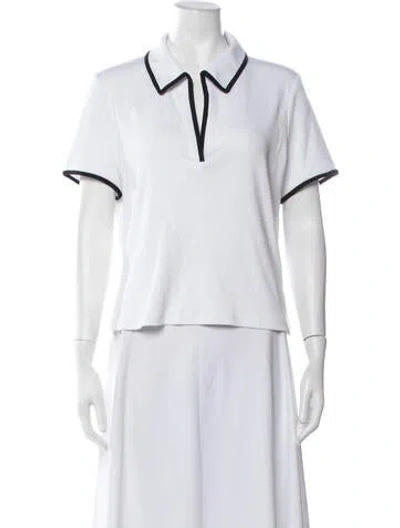 Pre-owned Veronica Beard Short Sleeve Polo In White