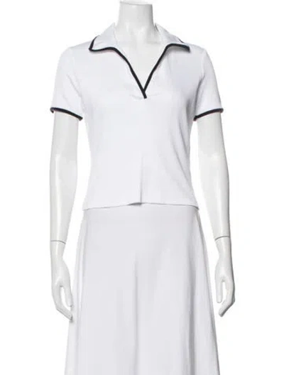 Pre-owned Veronica Beard Short Sleeve Polo In White