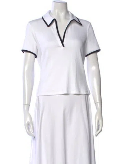 Pre-owned Veronica Beard Short Sleeve Polo In White