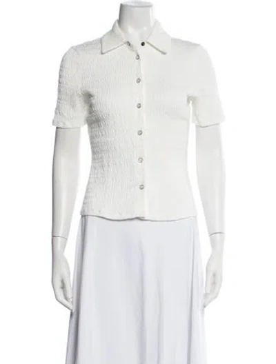 Pre-owned Veronica Beard Short Sleeve Polo In White