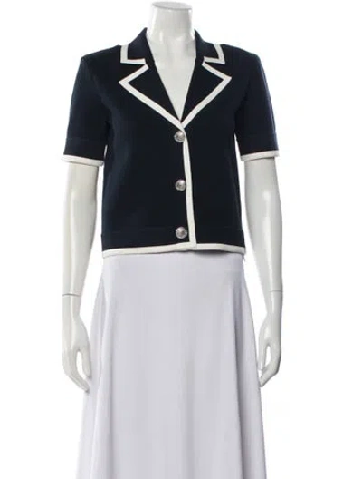 Pre-owned Veronica Beard Short Sleeve Top In Blue