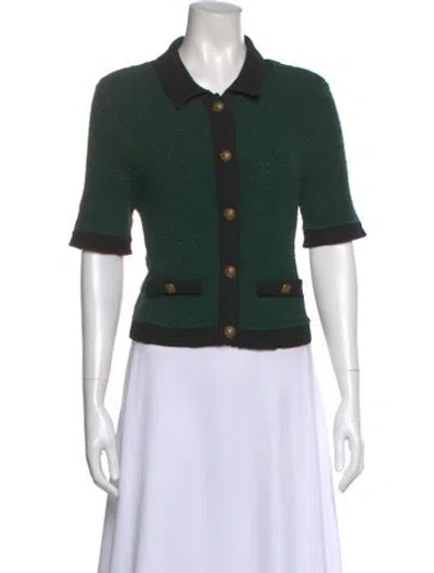 Pre-owned Veronica Beard Short Sleeve Top In Green