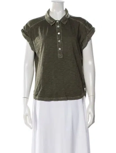 Pre-owned Veronica Beard Short Sleeve Top In Green