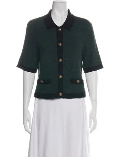 Pre-owned Veronica Beard Short Sleeve Top In Green