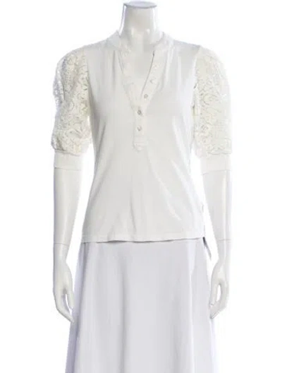 Pre-owned Veronica Beard Short Sleeve Top In Neutral