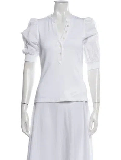 Pre-owned Veronica Beard Short Sleeve Top In White