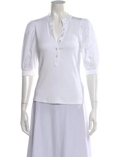Pre-owned Veronica Beard Short Sleeve Top In White