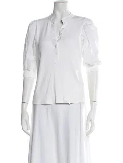 Pre-owned Veronica Beard Short Sleeve Top In White