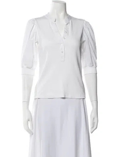Pre-owned Veronica Beard Short Sleeve Top In White