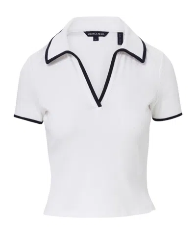 Veronica Beard Short-sleeved Polo Shirt In White