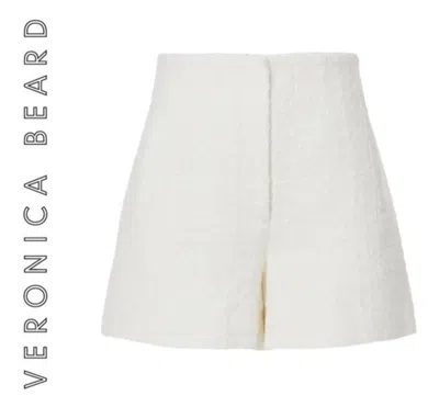 Pre-owned Veronica Beard Shorts Jazmin White Ivory Tweed Womens High Rise A-line