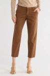 Veronica Beard Sia Mid Rise Twill Chino Pants In Brown