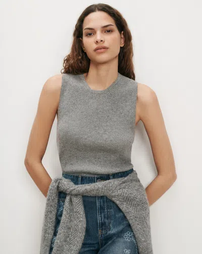 Veronica Beard Sid Cashmere Tank Top In Heather Grey