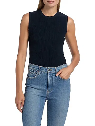 Veronica Beard Sid Crew-neck Knit Tank Top In Navy In Blue