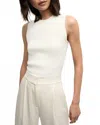 Veronica Beard Sid Crew-neck Knit Tank Top In Off White In White