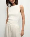 Veronica Beard Sid Crew-neck Knit Tank Top In Off White In White