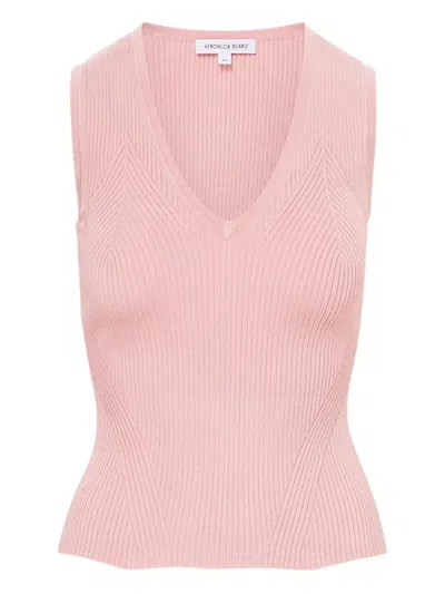 Veronica Beard Sid Knitted Top In Pink