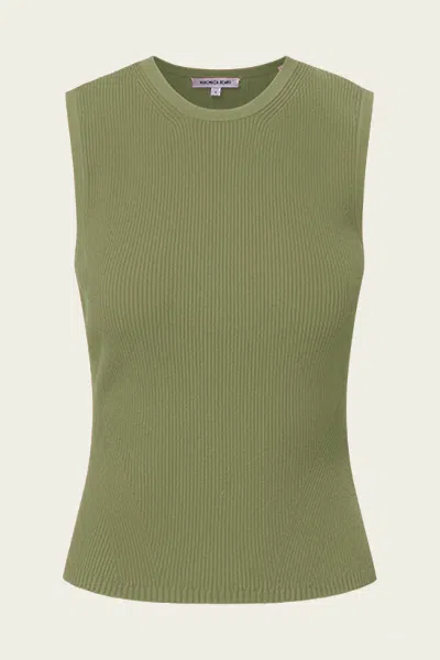 Veronica Beard Sid Sleeveless Crewneck Pullover In Stone Army