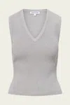 Veronica Beard Sid Sleeveless Pullover Knit In Silver