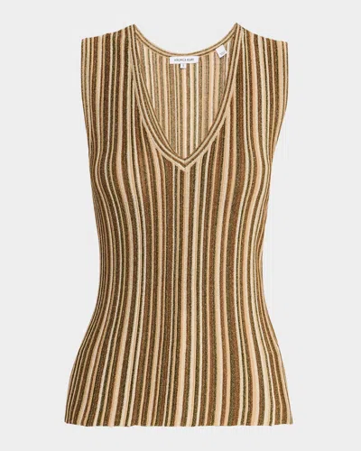 VERONICA BEARD SID STRIPE SLEEVELESS RIBBED TOP