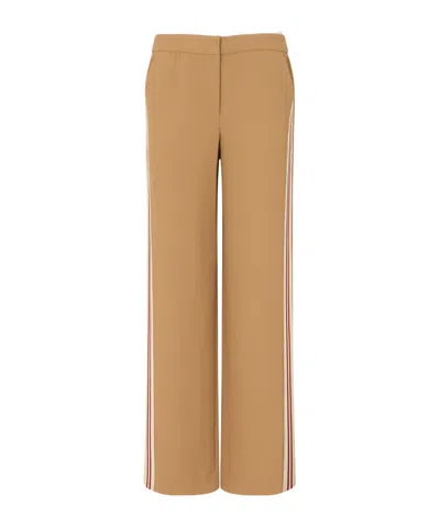 Veronica Beard Side-stripe Wide-leg Pants In Brown