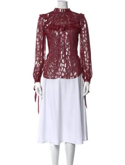 Pre-owned Veronica Beard Silk Animal Print Blouse In Multi