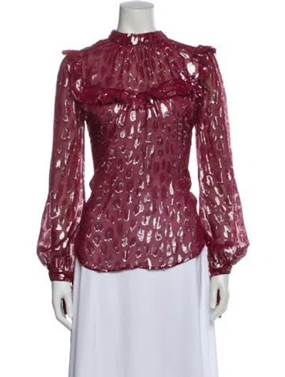 Pre-owned Veronica Beard Silk Animal Print Blouse In Multicolor