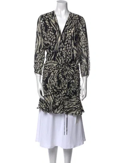 Pre-owned Veronica Beard Silk Animal Print Tunic In Neutral