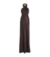 Veronica Beard Alberta Silk-blend Satin Maxi Dress In Brown