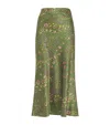Veronica Beard Clover Floral Silk Slip Skirt