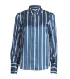 VERONICA BEARD SILK-BLEND STRIPED MONIQUE SHIRT