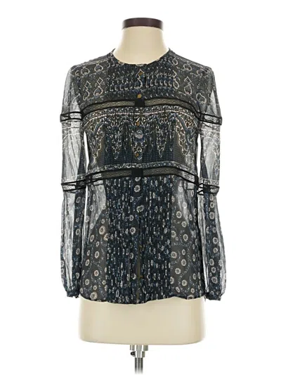 Pre-owned Veronica Beard Silk Cardigan Sweater In Blue
