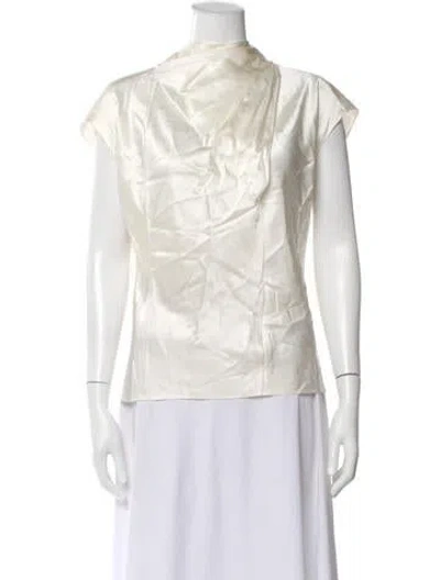 Pre-owned Veronica Beard Silk Cowl Neck Blouse In Neutral