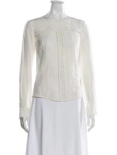 Pre-owned Veronica Beard Silk Crew Neck Blouse In Neutral