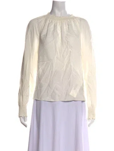 Pre-owned Veronica Beard Silk Crew Neck Blouse In Neutrals