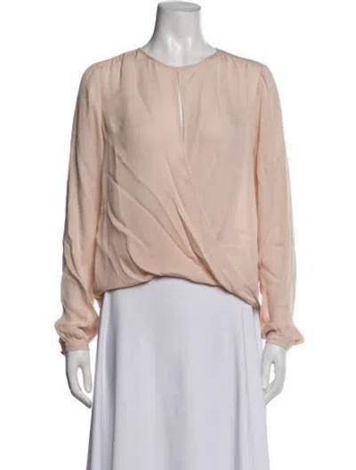 Pre-owned Veronica Beard Silk Crew Neck Blouse In Neutrals