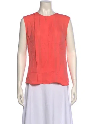 Pre-owned Veronica Beard Silk Crew Neck Blouse In Pink