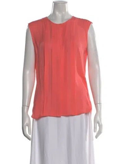 Pre-owned Veronica Beard Silk Crew Neck Blouse In Pink