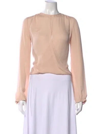 Pre-owned Veronica Beard Silk Crew Neck Blouse In Pink