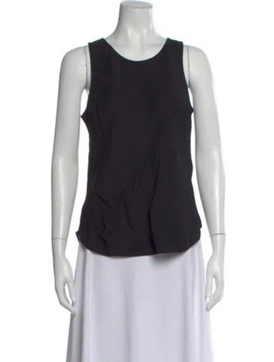 Pre-owned Veronica Beard Silk Crew Neck Top In Black