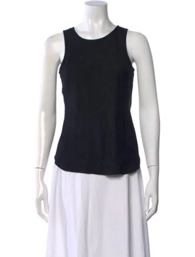Pre-owned Veronica Beard Silk Crew Neck Top In Black