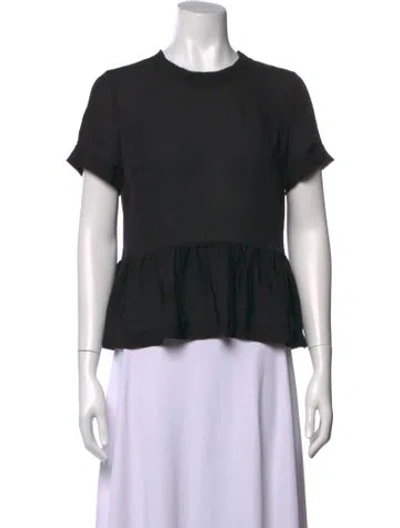 Pre-owned Veronica Beard Silk Crew Neck Top In Black